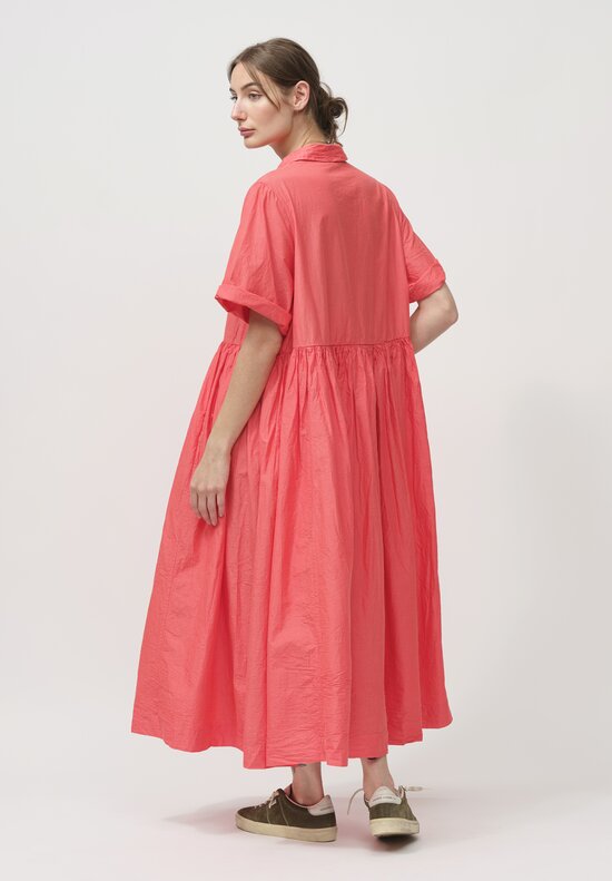 Casey Casey Light Paper Cotton Ethal Dress in Coral Pink	