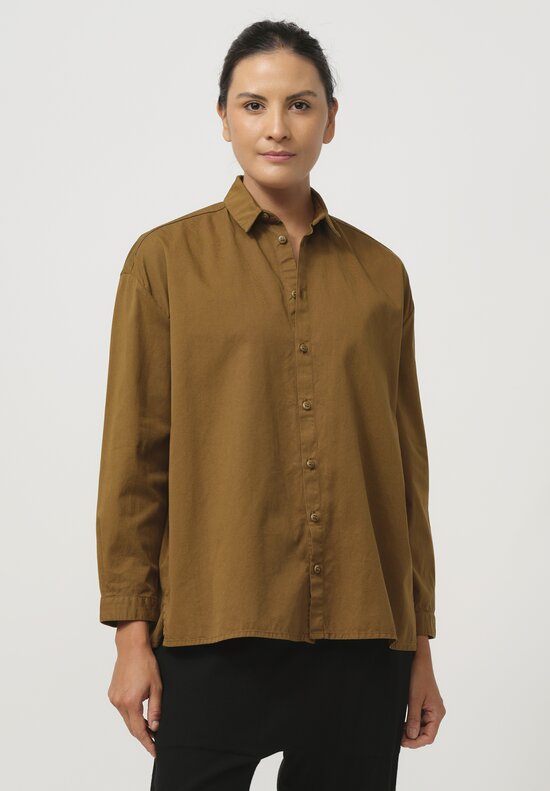 Toogood Cotton Twill Draughtsman Shirt in Bronze	