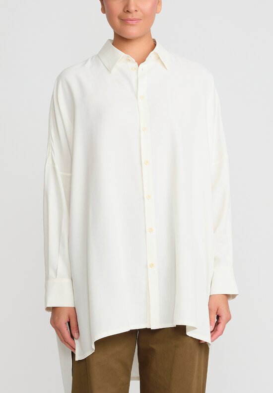 Toogood The Trawlerman Silk Shirt in Raw White	
