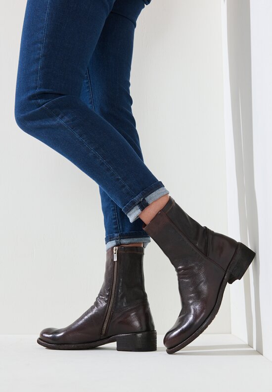 Officine Creative Lison Ignis Stretch Ankle Boot in Otto Brown