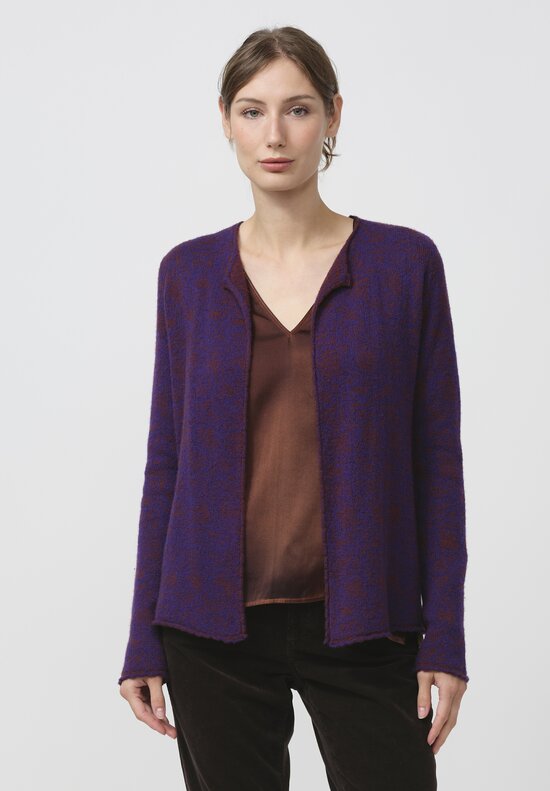 Lainey Keogh Lightweight Cardigan in Rust Purple	