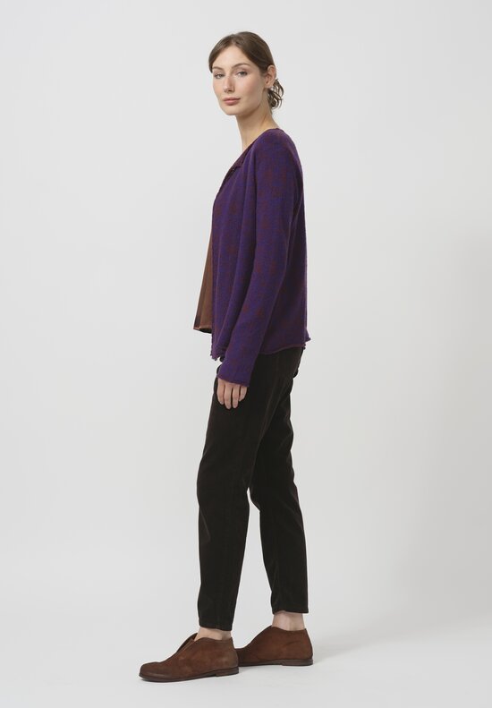 Lainey Keogh Lightweight Cardigan in Rust Purple	