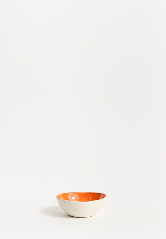 Stamperia Bertozzi Handmade Porcelain Fruit Bowl Arancio Orange	