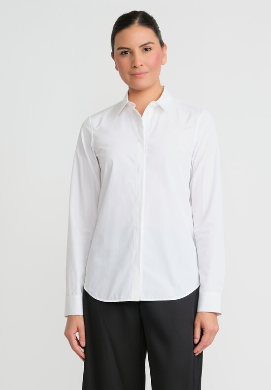 Jil Sander Organic Cotton Poplin Monday Shirt in Optic White	