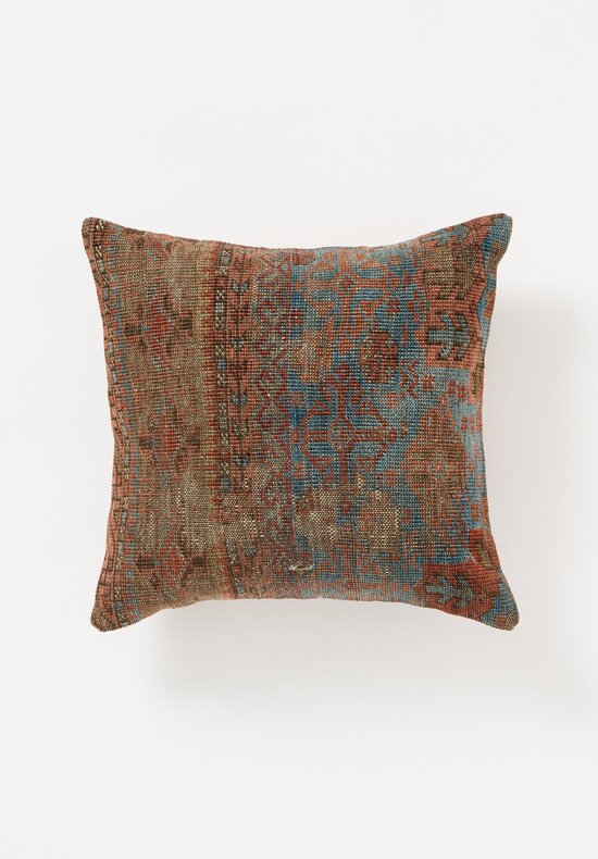 Antique Afghan Ersari Pillow in Brown, Orange & Blue	