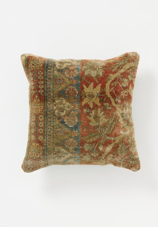 Antique Persian Mohtasham Kashan Pillow	