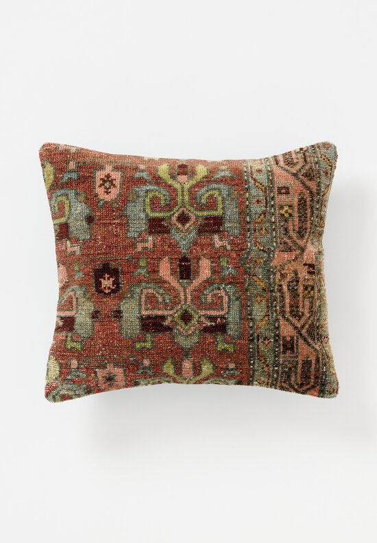 Antique Persian Malayer Pillow in Red, Blue & Green II	