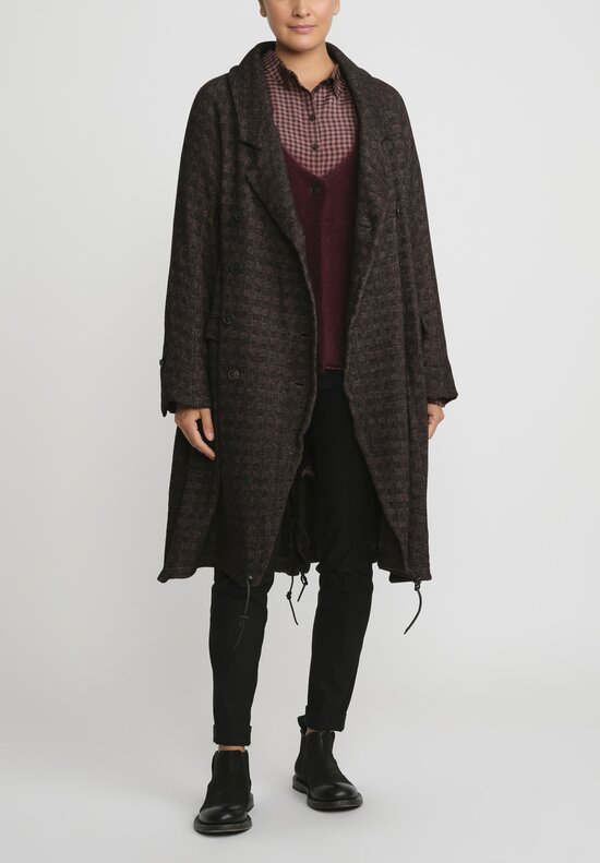 Rundholz Wool Oversized Double Breasted Coat	in Brown
