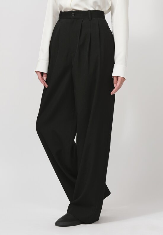 The Row Wool Rufos Pants in Black	