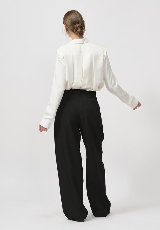 The Row Wool Rufos Pants in Black	