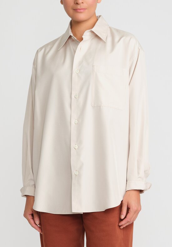 Lemaire Silk Relaxed Shirt in Dusty Rose Cream
