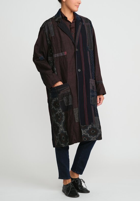 Handmade Antique Kimono Patchwork Coat	