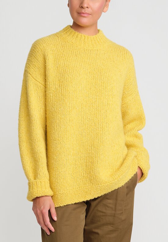 Toogood Baby Alpaca Plasterer Sweater in Sulphur Yellow	