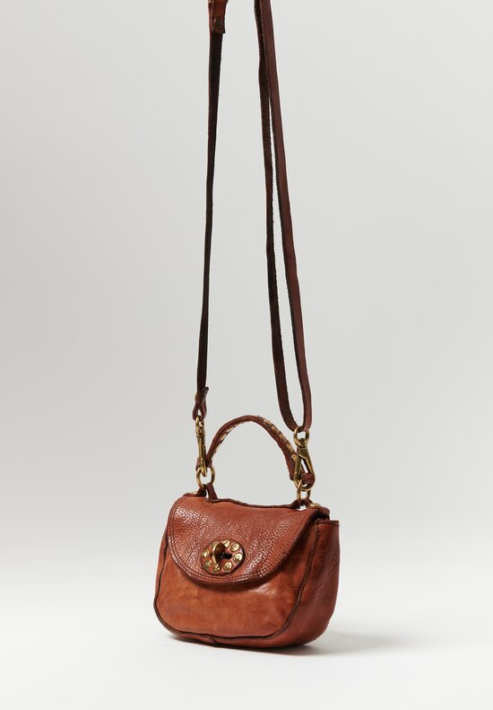 Campomaggi Studded Tracollina Crossbody Bag in Cognac Brown