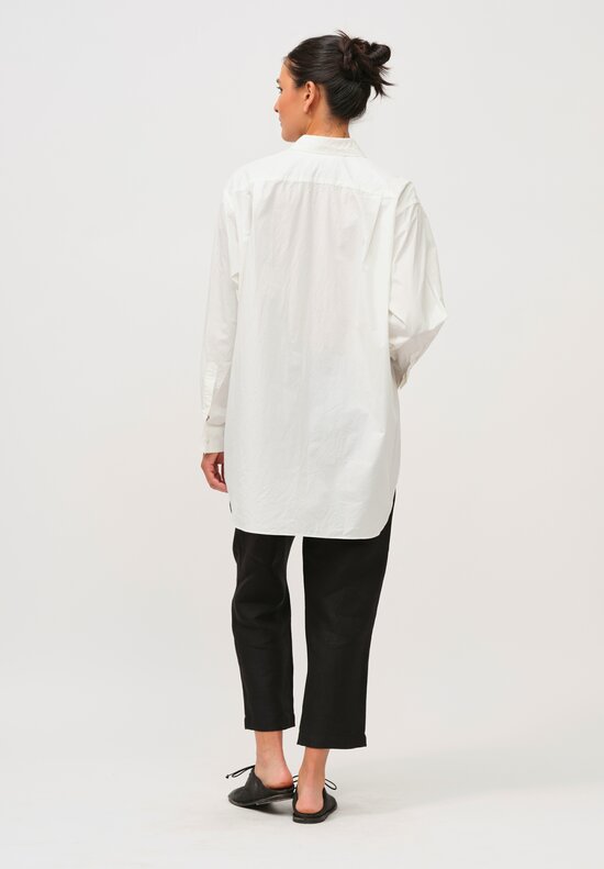 Kaval High Count Cotton Typewriter Daily Shirt in Off White	