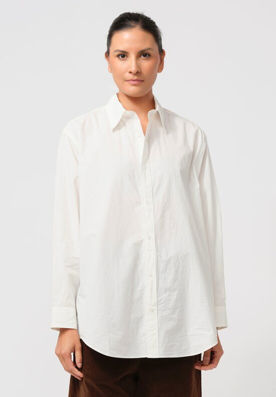 Kaval High Count Cotton Typewriter Daily Shirt in Off White	