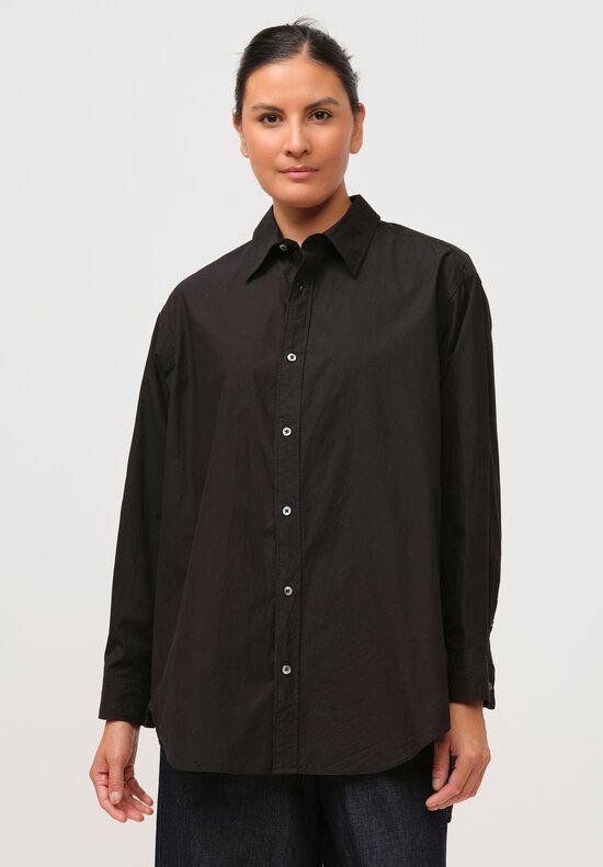 Kaval High Count Cotton Typewriter Daily Shirt in Black	