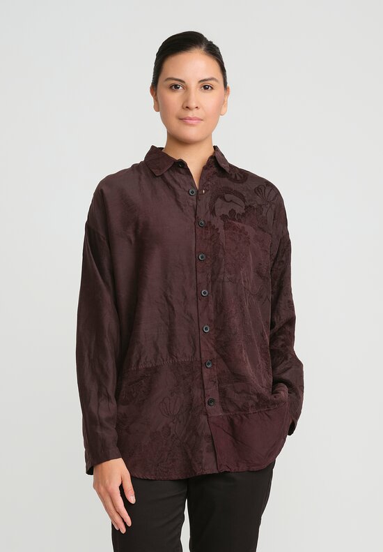 Christian Peau Vintage Silk Jacquard Shirt