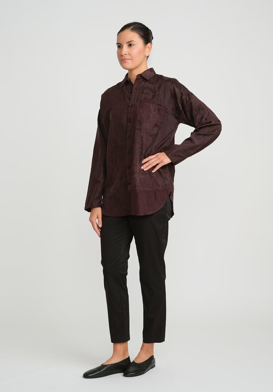 Christian Peau Vintage Silk Jacquard Shirt