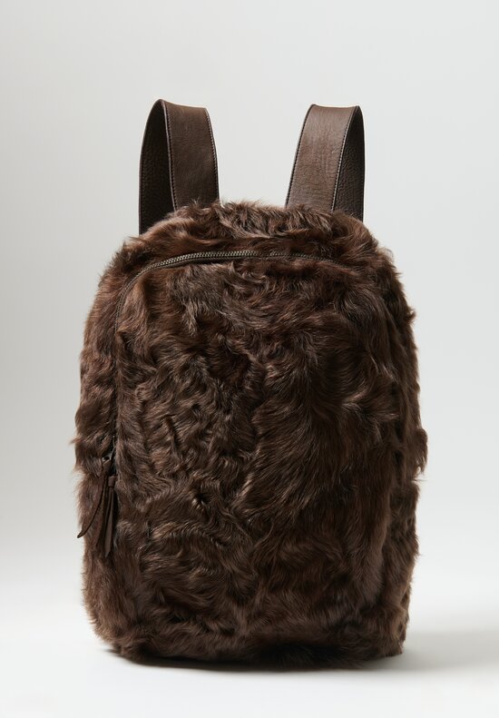 Christian Peau Recycled Fur Backpack Brown Mink	