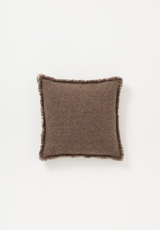 Alonpi Tweed & Cashmere Double-Sided Fringed Pillow Sand, Brown	
