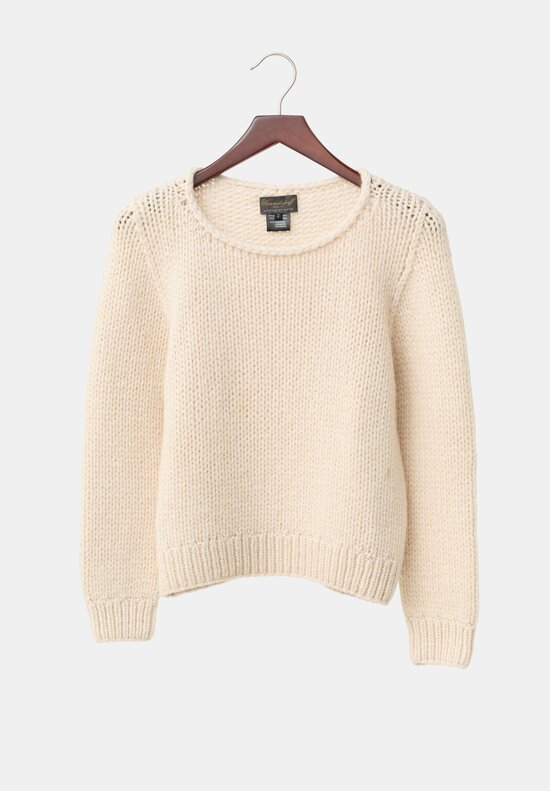 Wommelsdorff Hand-Knit Cashmere Lana Sweater in Oatmeal	