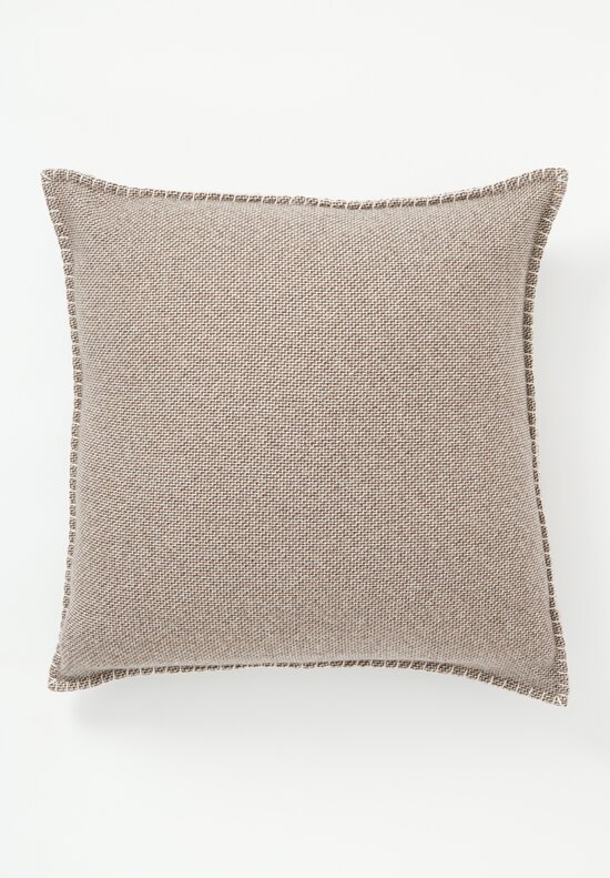 Alonpi Cashmere Blanket Stitch Large Square Pillow Brown White