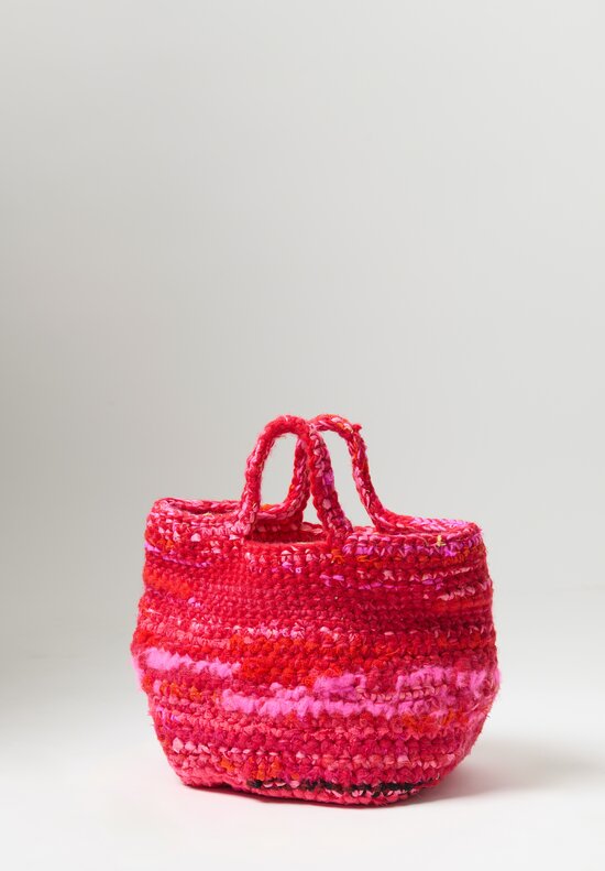 Daniela Gregis Wool Crochet Nota Bag Nota Pink, Red Multi	