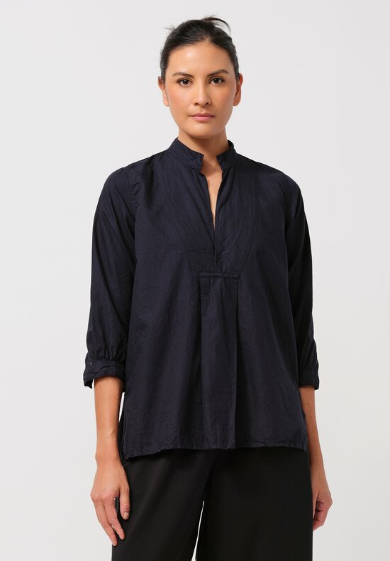 Daniela Gregis Washed Cotton Camicia Kora Top in Dark Blue	