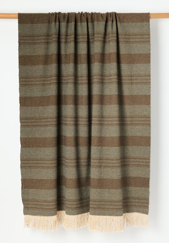The House of Lyria Cotton and Wool Ceraldo Throw in Brown Stripe