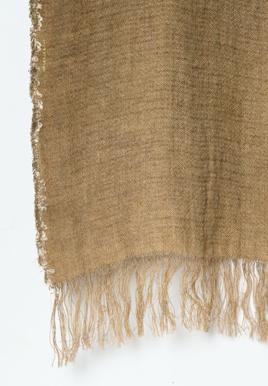 The House of Lyria Linen Mayotte Throw in Golden Brown