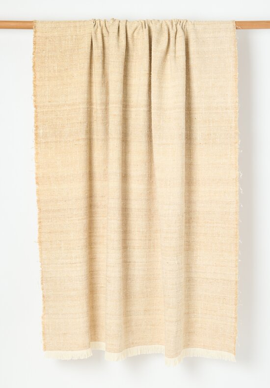 The House of Lyria Silk Sechura Throw in Natural Ivory