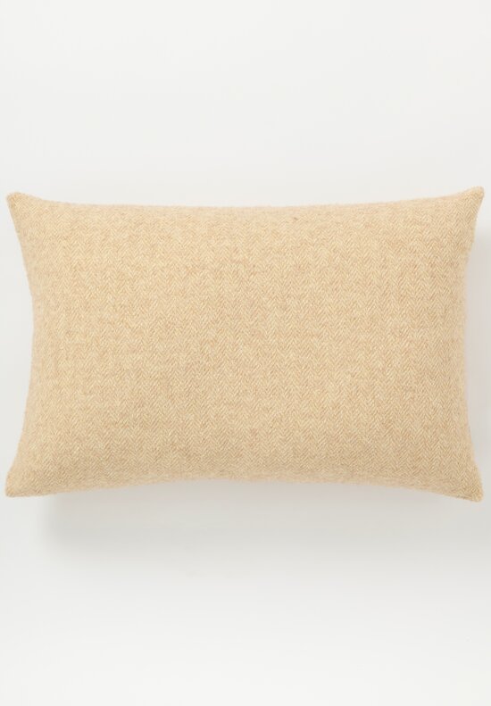 The House of Lyria Virgin Wool & Alpaca Parrish Large Rectangle Pillow in White & Natural