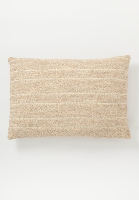 The House of Lyria Virgin Wool Bentivoglio Large Rectangle Pillow in Cream & Peach Flecks