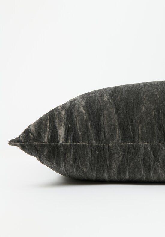 The House of Lyria Cotton and Metallic Velvet Large Rectangle Velutina Pillow in Grey