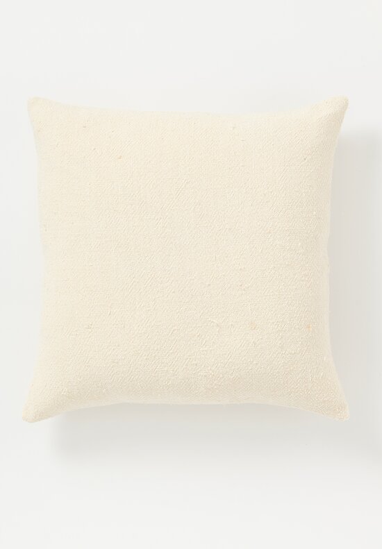 The House of Lyria Linen & Silk Piloselle Square Pillow in Ivory