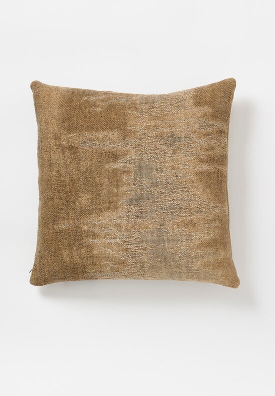 The House of Lyria Linen Mayotte Square Pillow in Golden Brown	