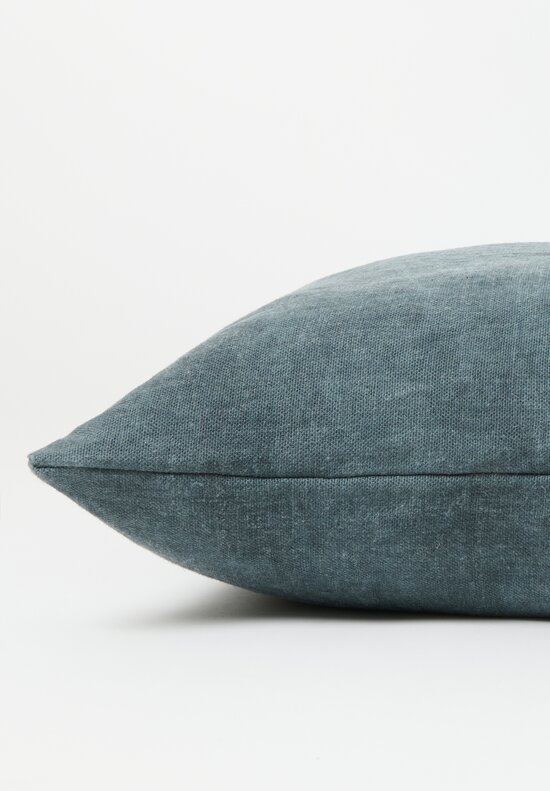 The House of Lyria Linen Fulica Square Pillow in Cerulean Blue