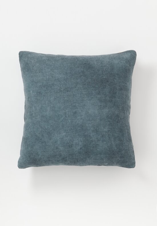 The House of Lyria Linen Fulica Square Pillow in Cerulean Blue