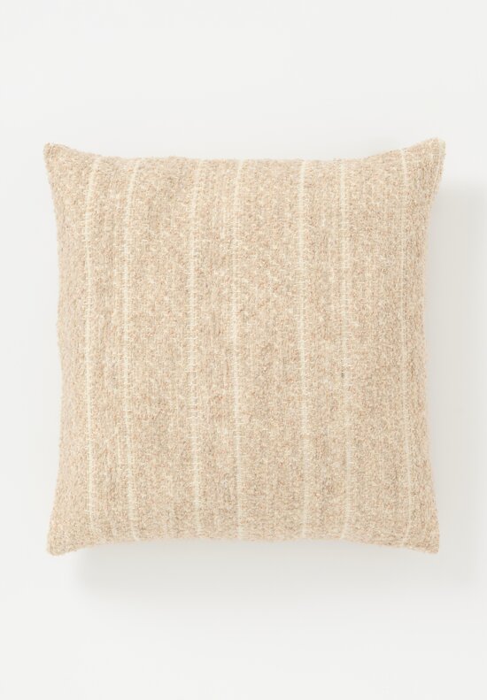 The House of Lyria Virgin Wool Bentivoglio Square Pillow in Cream & Peach Fleck