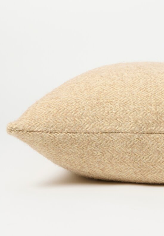 The House of Lyria Virgin Wool & Alpaca Parrish Pillow in White & Natural