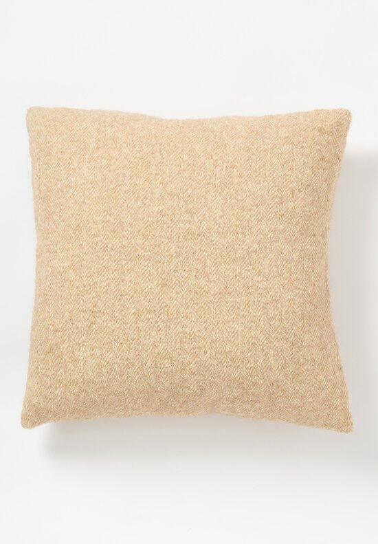 The House of Lyria Virgin Wool & Alpaca Parrish Pillow in White & Natural	