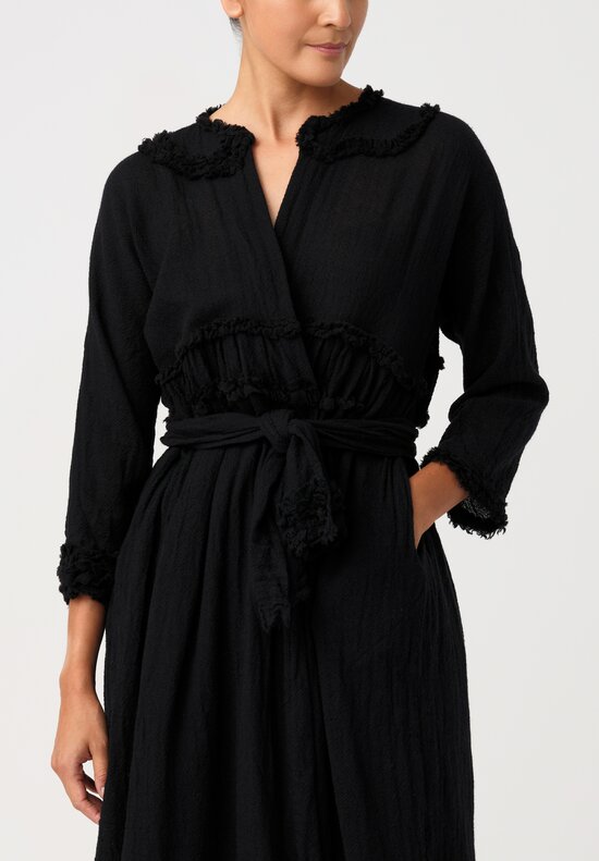 Daniela Gregis Washed Cappotto Mandolino Coat in Nero Black	