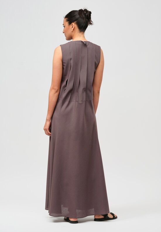 Sacai Wool Suiting Dress in Taupe Brown