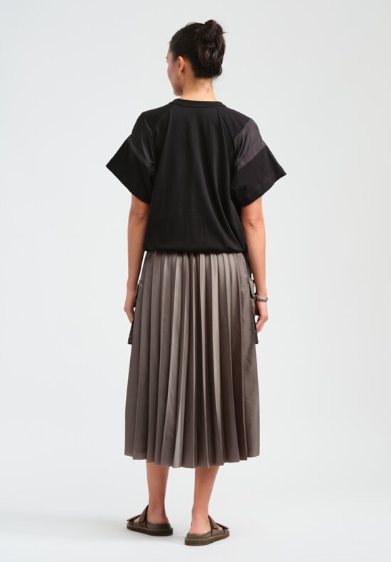 Sacai Pleated Wrap Skirt in Grey