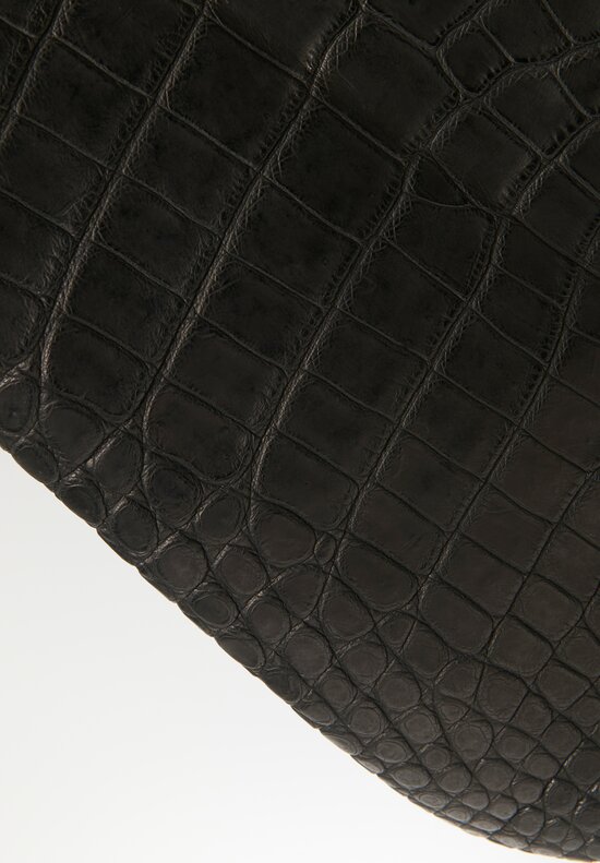Christian Peau Medium Frame Crocodile Leather Handbag in Black	