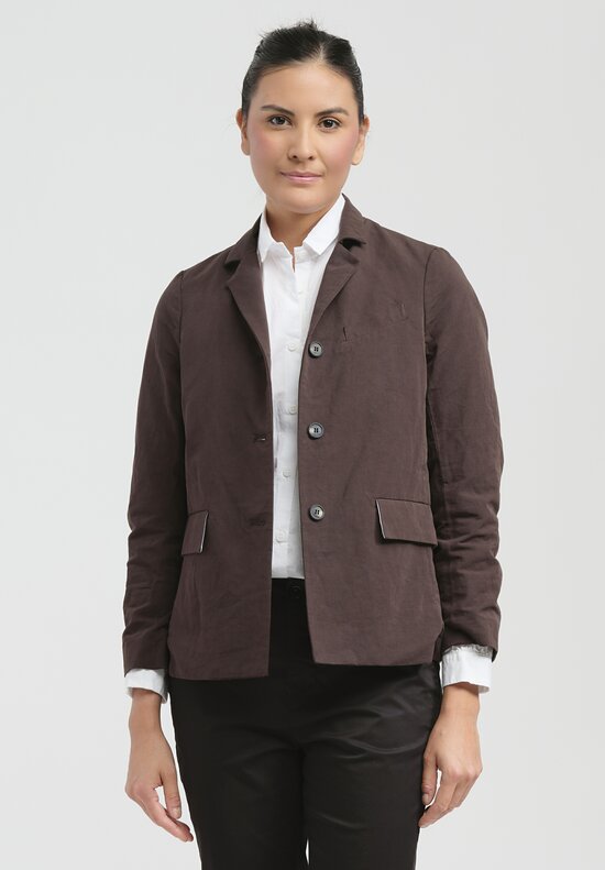 Bergfabel Cotton & Linen Short Giulia Jacket in Chocolate