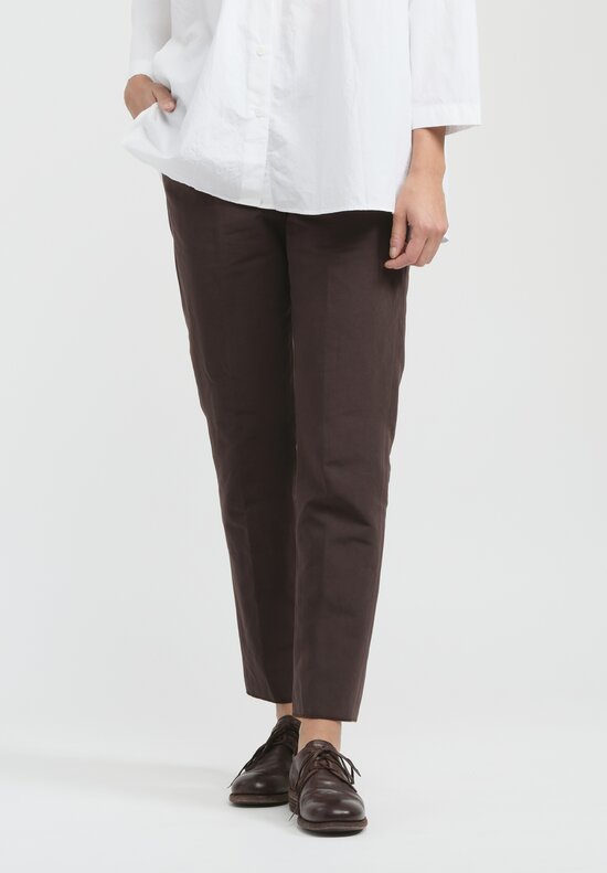 Bergfabel Cotton & Linen Easy Pants in Chocolate
