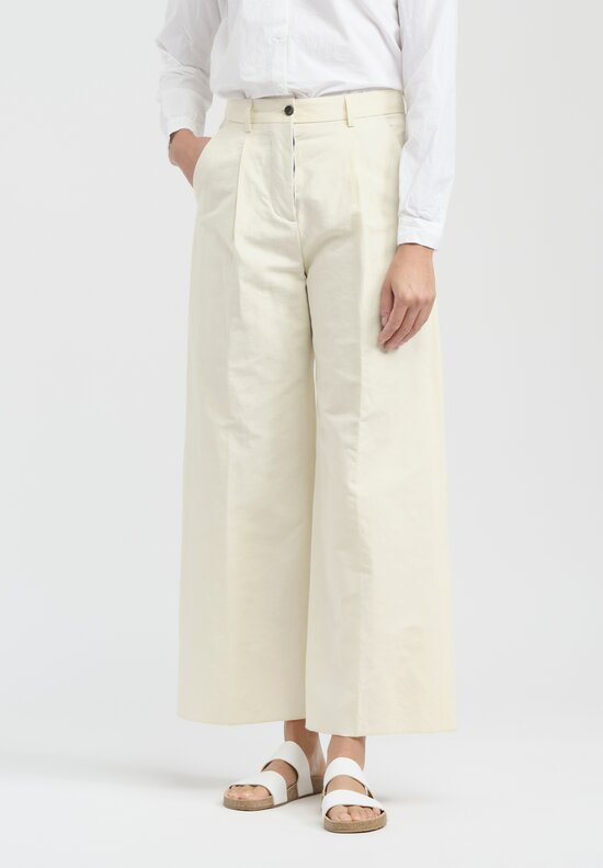 Bergfabel Cotton & Linen Katia Wide Pants in Almond