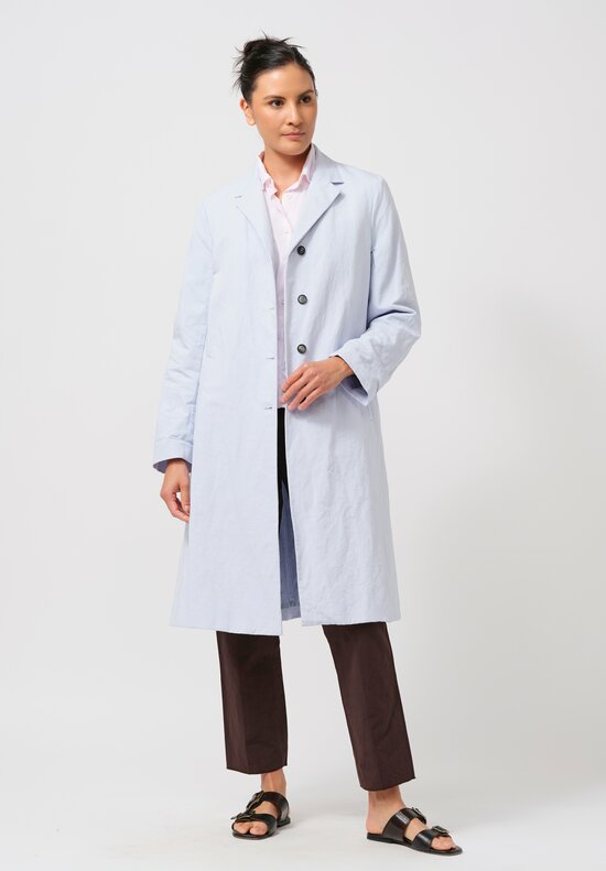 Bergfabel Cotton & Linen Farmer Coat in Sweet Blue